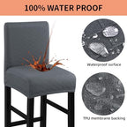 Fuloon Waterproof Barstool Covers Chair Slipcovers, 4 Pack - Image 3