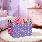 Rectangular Purple hearts Storage Basket - Image 3