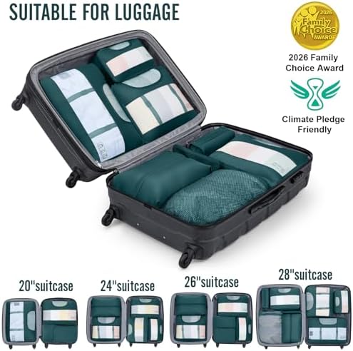 Veken 8 Set Packing Cubes for Travel Essentials, Anti-Wrinkle Buckled Suitcase - Image 6