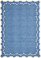 GarveeHome Scalloped Entryway Rug 2x3 Blue Washable Front Door Entry Rug - Image 5