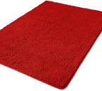Yeaban Chenille Red Bathroom Rug 40"x60", Non-Slip Rubber Backing by Yeaban