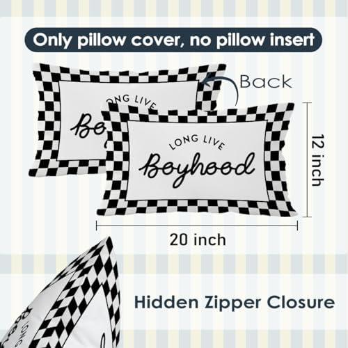 Long Live Boyhood Boys Room Throw Pillow Cover 12x20, Playroom Kids Throw - Image 7
