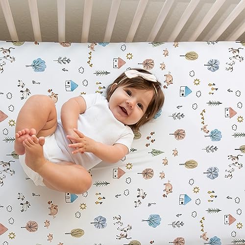 Sorrel + Fern Baby Crib Sheets Neutral, Fitted 2-Pack - Image 3