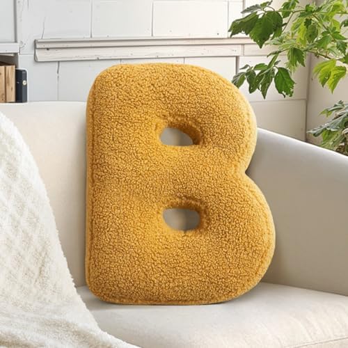Ginger Letter B Pillow Cute Decorative Alphabet Initial Throw Pillow by huraty