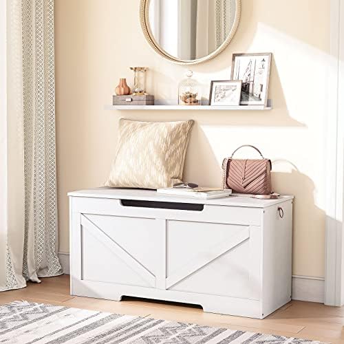 HOOBRO Storage Bench, 39.4” Retro Wooden Storage Chest - Image 5