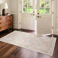 Cream Floral Animal 2x5 Rug Runners by Jainmy