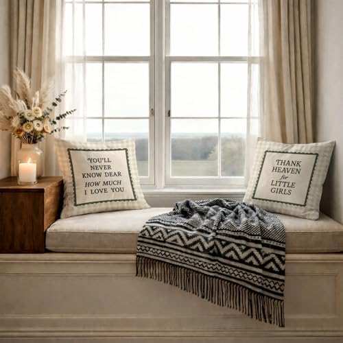 Boho Neutral Girl Nursery Pillow Covers 18x18, Baby Girl Nursery Decor - Image 6