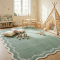 GarveeHome 4x6 Scalloped Washable Area Rug Sage Green Nursery Bedroom Rug by GarveeHome