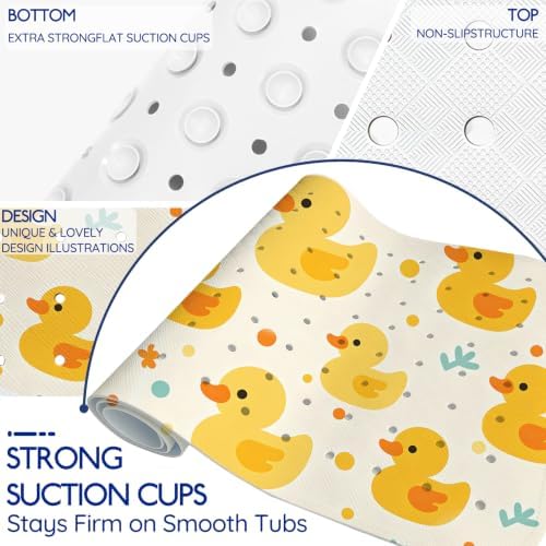 Kids Bathtub Mat Non Slip, 40 x 16 Inch Tub Mat - Image 3