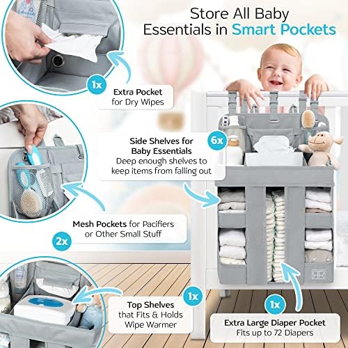 ROYAL RUSU Premium Hanging Diaper Caddy Organizer – Nursery Storage Caddy - Image 3