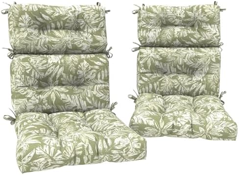 DYTXIII Outdoor High Back Chair Cushions Set of 2, Water Repellent Tufted by DYTXIII
