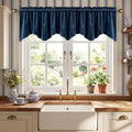 StangH Navy Blue Valance for Windows Scalloped 52x18 Inch, 1 Panel by StangH