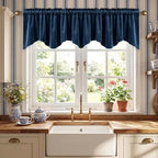 StangH Navy Blue Valance for Windows Scalloped 52x18 Inch, 1 Panel by StangH