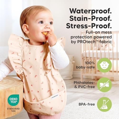 KeaBabies Waterproof Bibs for Baby Girl, 2-pk Lightweight - Image 4