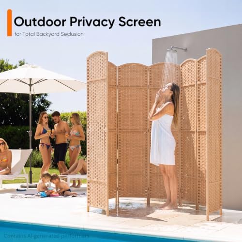 JOSTYLE Outdoor Privacy Screen 8-Panel Folding Room Divider Space Partition - Image 7
