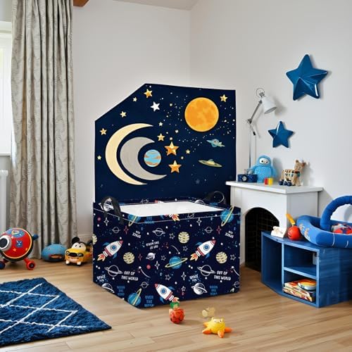 Rectangular Space Basket for Boys Baby Storage Basket Storage Bin Organizer Box - Image 3