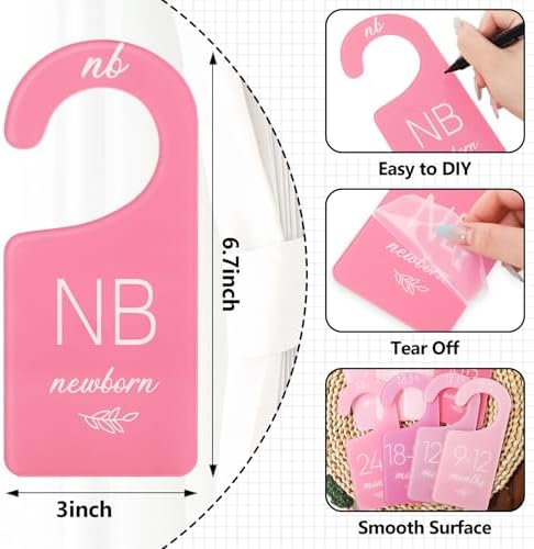 Whaline Acrylic Baby Closet Dividers Pink Hanging Infant Clothes Hanger - Image 2