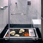 Shower Mat Non Slip 26.8 x 15.1 Inches, Skull Flowers Bathtub Mat Shower Stall - Image 6
