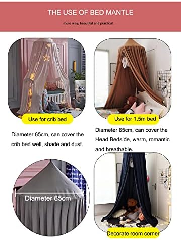 Crib Bed Canopy for Kids Girls, Round Dome Netting Mosquito Net Canopy Bed - Image 4