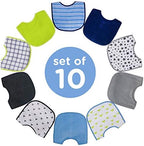 Neat Solutions 10 Pack Water Resistant Bib Set Blue/Grey Assorted, 0+ Months - Image 6