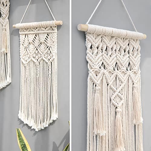 Mkono 2 Pcs Macrame Wall Hanging, Boho Woven Chic Tapestry Decor - Image 3