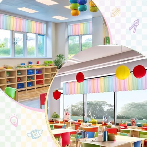 4 Pcs Pastel Colorful Window Valances Curtains - Image 6