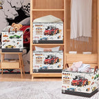 Race Car Toy Storage Basket, Collapsible Kids Laundry Hamper - Image 4