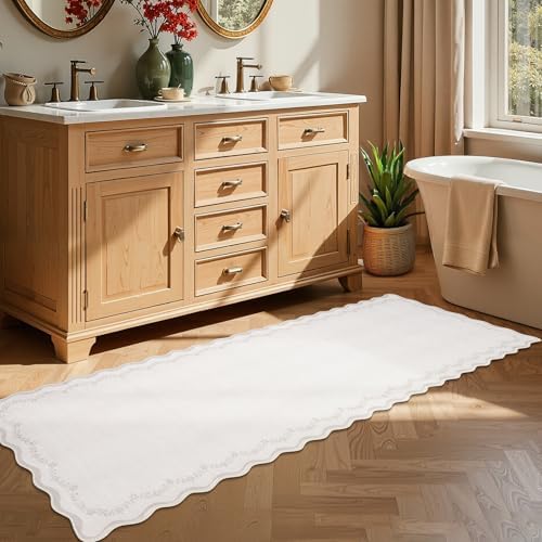 GarveeHome 2.5x8 Scalloped Washable Runner Rug Non Slip Hallway Kitchen Rug - Image 2