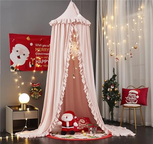VETHIN Bed Canopy for Girls, Princess Round Dome Dreamy Mosquito Net Bedding - Image 3
