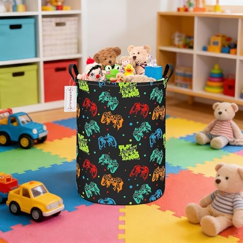 QUEENLALA Foldable Waterproof Round Fabric Laundry Basket Home - Image 5
