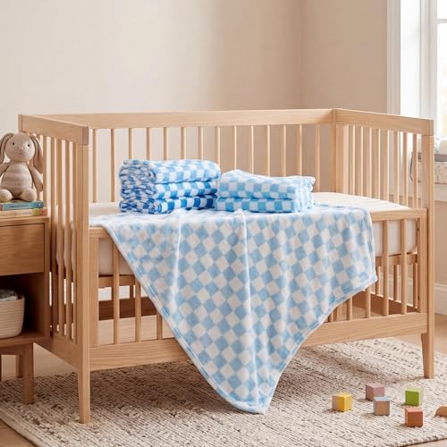 Fanfanwin 6 Pcs 30'' x 40'' Checkered Baby Blankets - Image 4