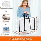 Vieshful 7 Pack 110L Clear Comforters Storage Bags - Image 2