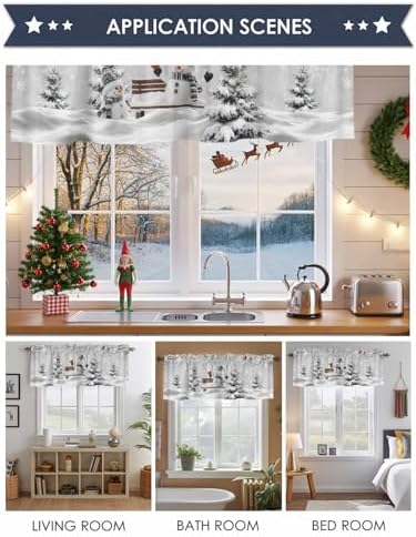 Vandarllin Winter Christmas Valance Curtains - Image 6