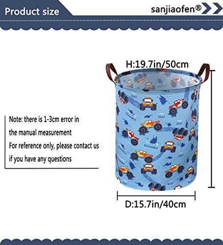 Kids Boys Hamper, Kids Laundry Basket Collapsible Monster Truck Storage Baskets - Image 6