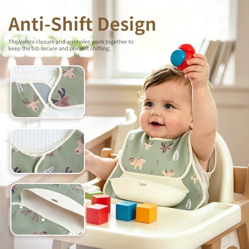 Baby Bib for Eating | Waterproof Baby Smock Bib Shirt | Baby Feeding & Baby - Image 2