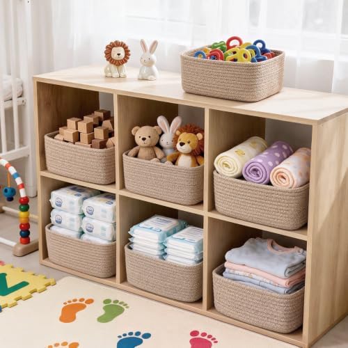 3 Pack Small Baskets for Organizing, Woven Storage Baskets for Shelves - Image 5
