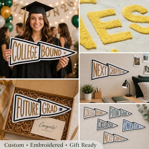 Custom Embroidered College Bound Pennant Flag - Image 5