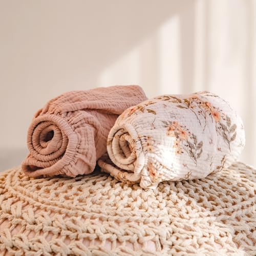 lulumoon Muslin Changing Pad Cover: 32x16 Fit Standard Rectangle Pad - Image 3