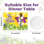 Happy Easter Placemats Set of 6 He is Risen Plastic Table Mat 17×13×0.04in - Image 2