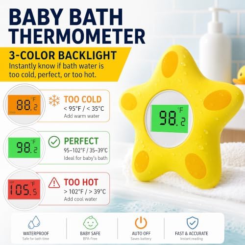 Baby Bath Thermometer for Infant & Toddler, Floating Digital Water Thermometer - Image 2