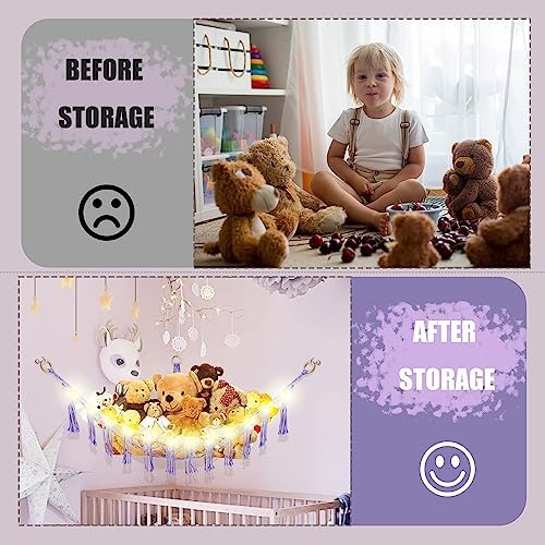 CERETIA Stuffed Animal Hammock Large Corner Plushie Net Storage - Image 5