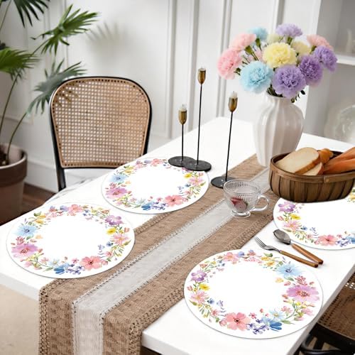50PCS Floral Placemats Vibrant Watercolor Wildflower Disposable Paper Placemats - Image 6