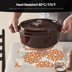 Artoid Mode Floral Vinyl Placemats Set of 6, Heat Resistant Washable Non-Slip - Image 4