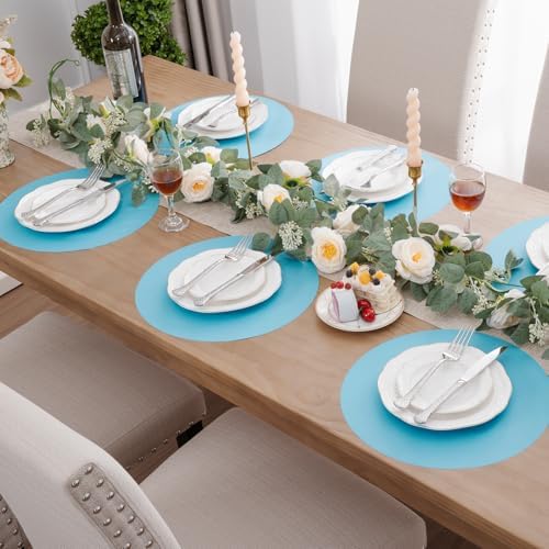 SHACOS 100 pcs Round Paper Placemats Disposable 13 inch Colored Paper Place Mats - Image 3
