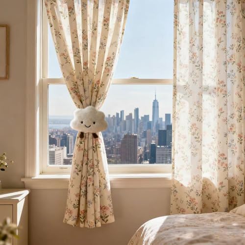 2-Pack Cartoon Cloud Curtain Tiebacks, Embroidered Curtain Holdbacks - Image 3