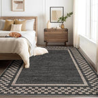 GarveeHome Machine Washable 5x7 Area Rugs Modern Bordered Living Room Rug by GarveeHome