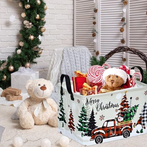 Christmas Basket Box Hamper Storage Basket Collapsible Organizer Bin Gift Shelf - Image 6