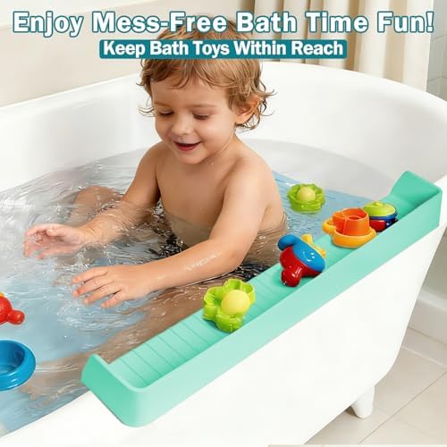 Bathtub Splash Guard for Tub Kids- Silicone Bath Play Shelf - Image 6