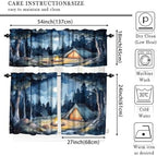 Forest Valance Curtain for Kitchen, Window Treatment Watercolor Mountain Forest - Image 5