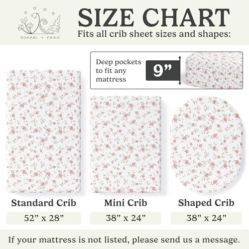 Sorrel + Fern Baby Crib Sheets Neutral, Fitted 2-Pack Girl & Boy - Image 5